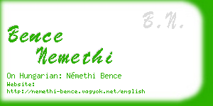 bence nemethi business card